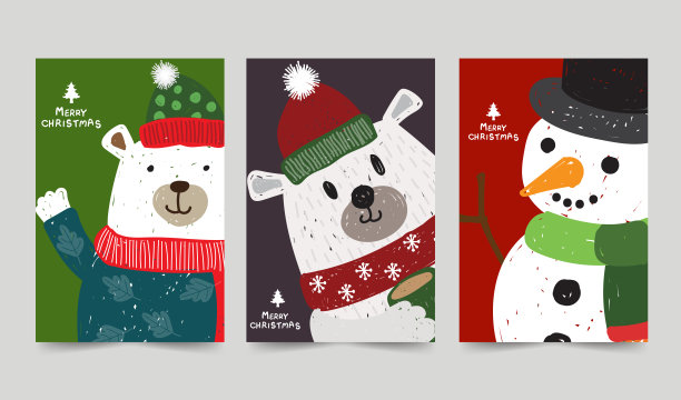 圣诞手绘艺术设计卡集09图片下载