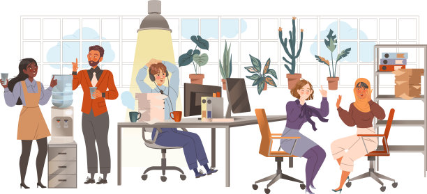 商务人士在办公室一起工作图片下载