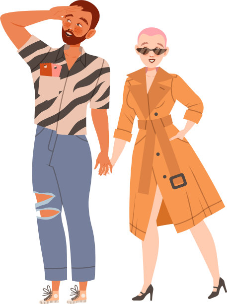 穿着便服的男人和女人在等待或站着图片下载