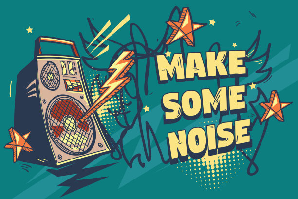 制作一些噪音功率扬声器放大器音乐海报图片下载