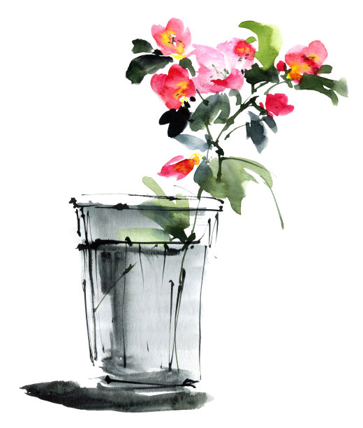 水彩花卉画图片下载