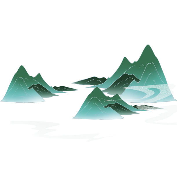 国潮金色山水风景图片下载