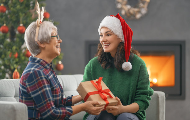 家庭庆祝圣诞节图片下载