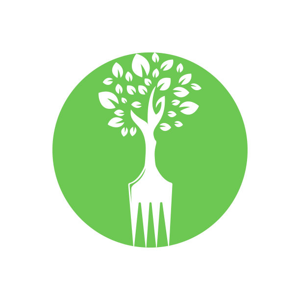 叉树矢量标志设计。餐厅和农场标志概念。图片下载