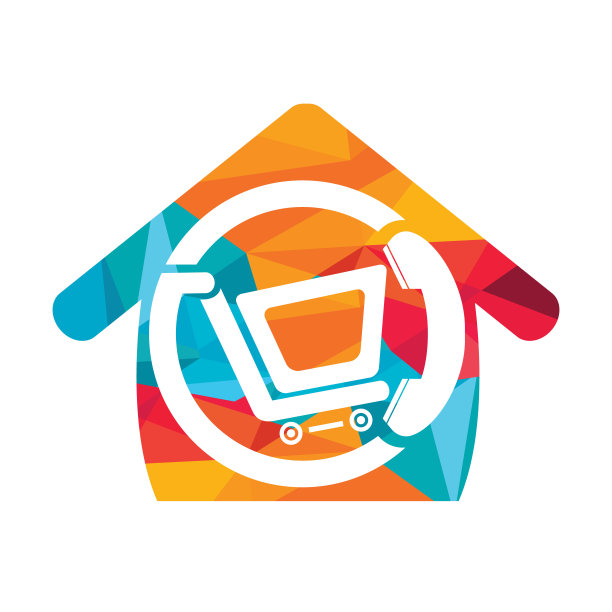 购物车和手机与家的图标。图片下载