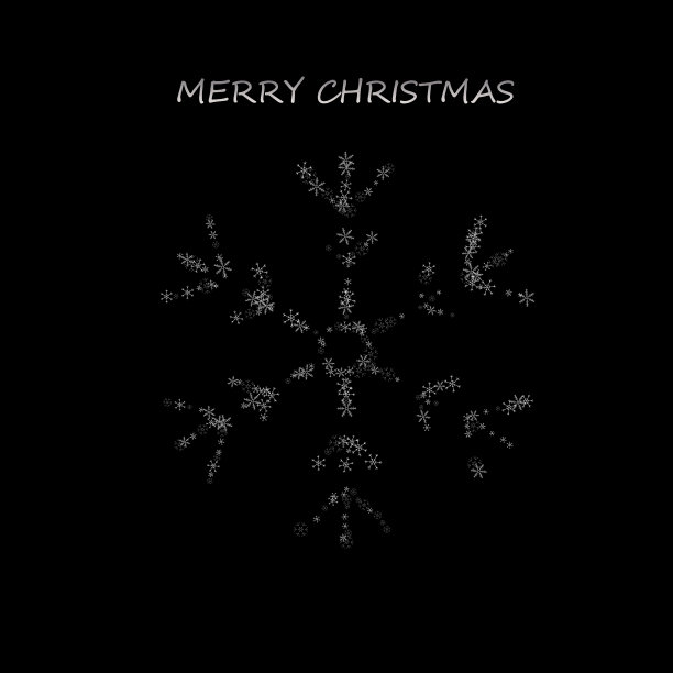 银色闪光雪花在黑色背景向量图片下载