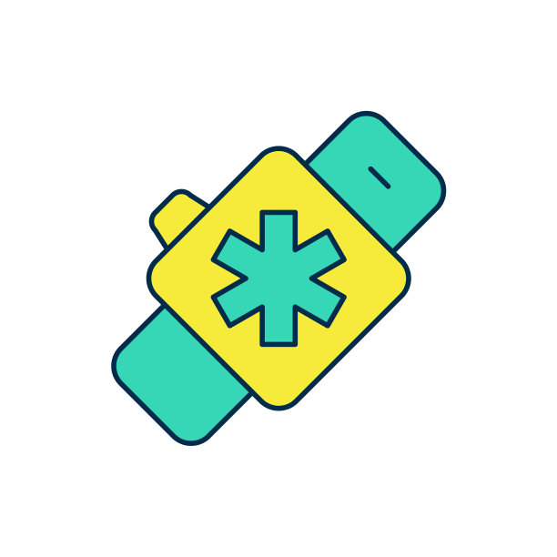 填充轮廓智能手表显示心跳率图标孤立在白色背景。健身应用程序的概念。向量图片下载