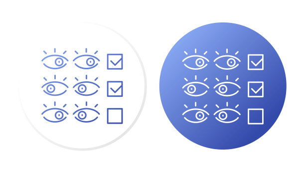 验光(检查反应，同步性)行图标的概念图片下载