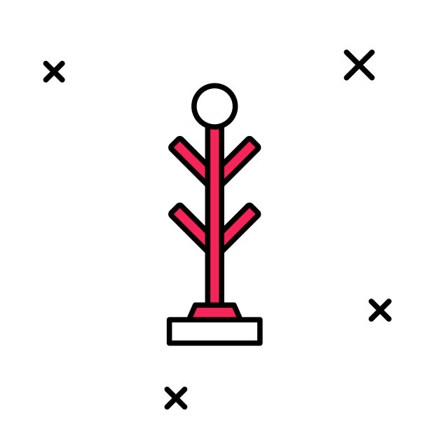 填充轮廓大衣站图标孤立的白色背景。向量图片下载