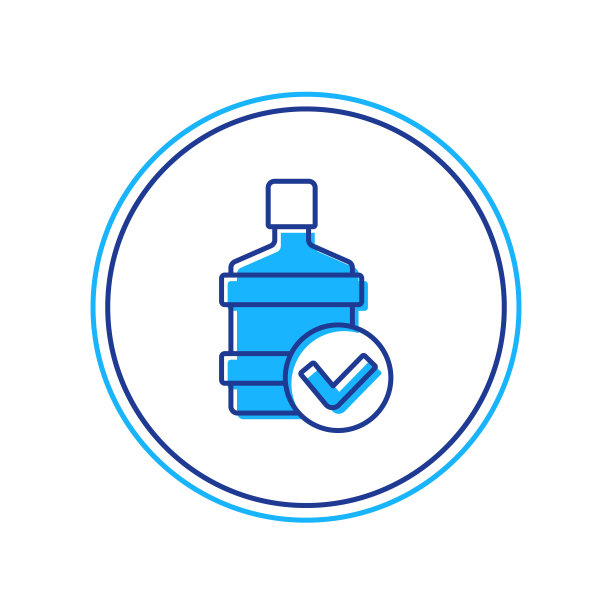 大瓶子与清洁的水图标孤立在白色的背景。用于冷却器的塑料容器。向量图片下载