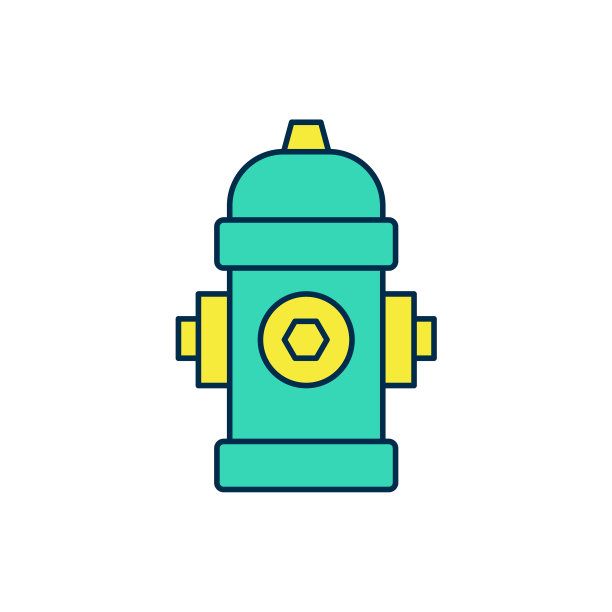 填充轮廓消防栓图标孤立在白色背景。向量图片下载