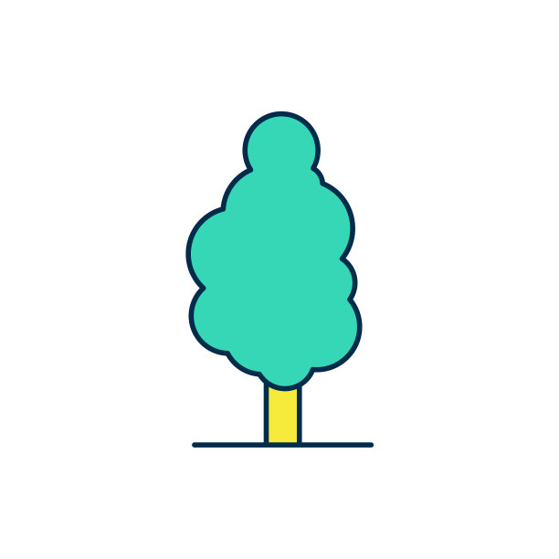 填充轮廓树图标孤立在白色背景。森林的象征。向量图片下载