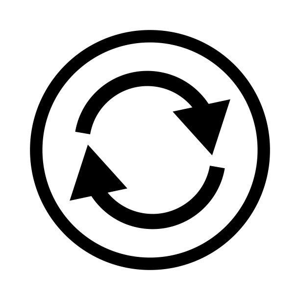 简约回收标志图标黑白矢量图图片下载