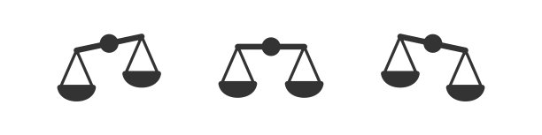 天平图标，正义的象征，平衡，称重标志，矢量扁平风格的法律概念图片下载