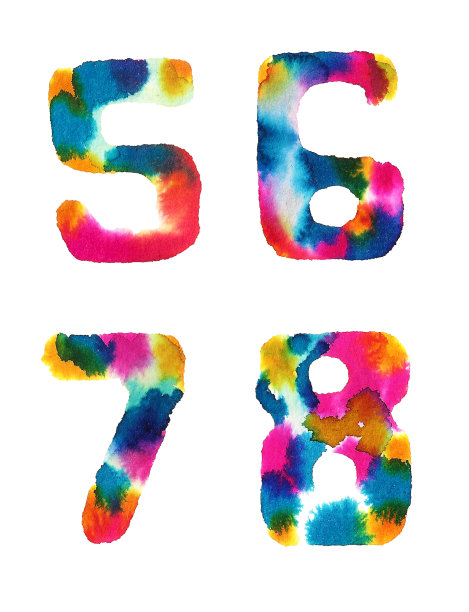 水彩彩虹数字图片下载