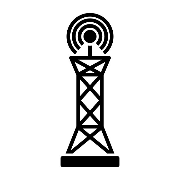 发射机天线图标设计矢量模板插图标志和符号EPS 10在白色背景图片下载