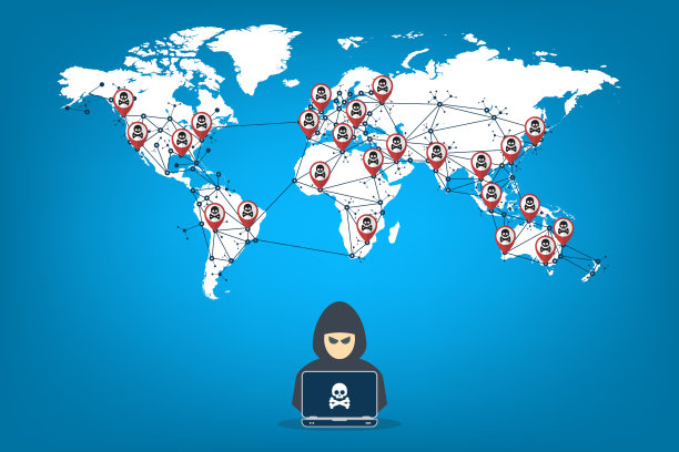 用笔记本电脑窃取机密数据的黑客。黑客的概念。矢量图图片下载