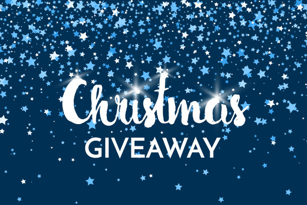 圣诞节赠品横幅模板。圣诞赠品短语在深蓝色的背景。矢量图图片下载