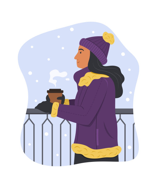 冬季户外的女人。图片下载