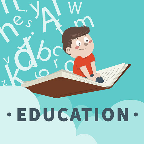 读书日扁平卡通插画风次图图片下载