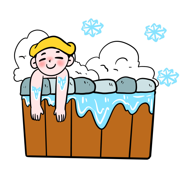 冬天冬季大雪养生洗澡泡脚人物图片下载