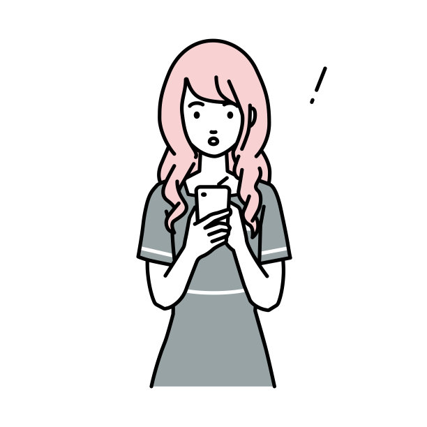 一名女美容师发现并注意到有东西站在那里，向里面看，手里拿着智能手机图片下载