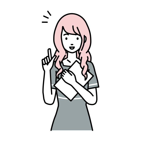 一位女美容师站在那里用手指着图片下载