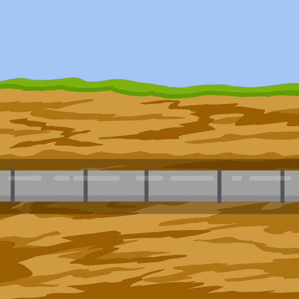 地下管线。下水道及给水管道。污水系统。地下输油管道。性质和土壤。平的插图图片下载