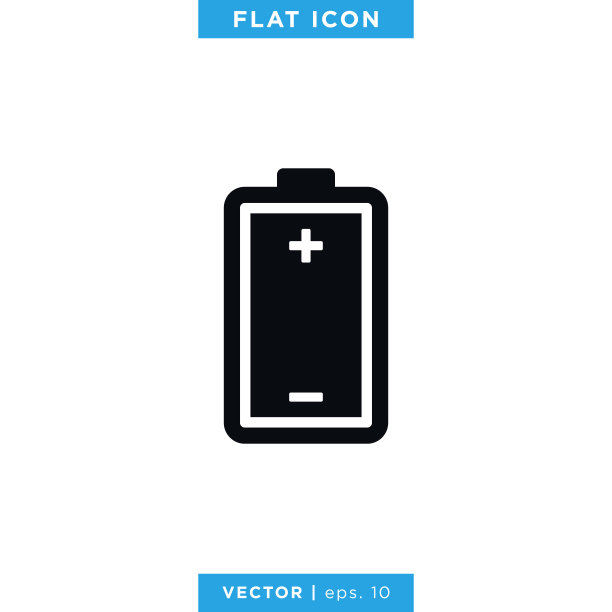 电池图标矢量库存插图设计模板。图片下载