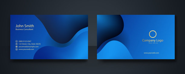 智能现代名片深蓝背景图片下载