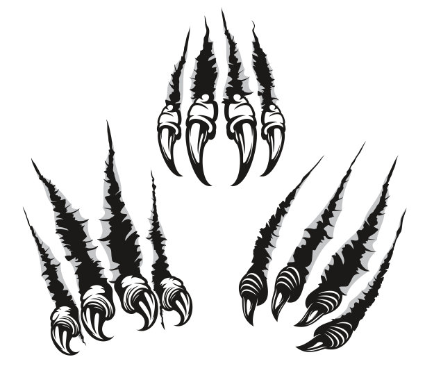 怪物的爪子留下了长指甲的抓痕图片下载