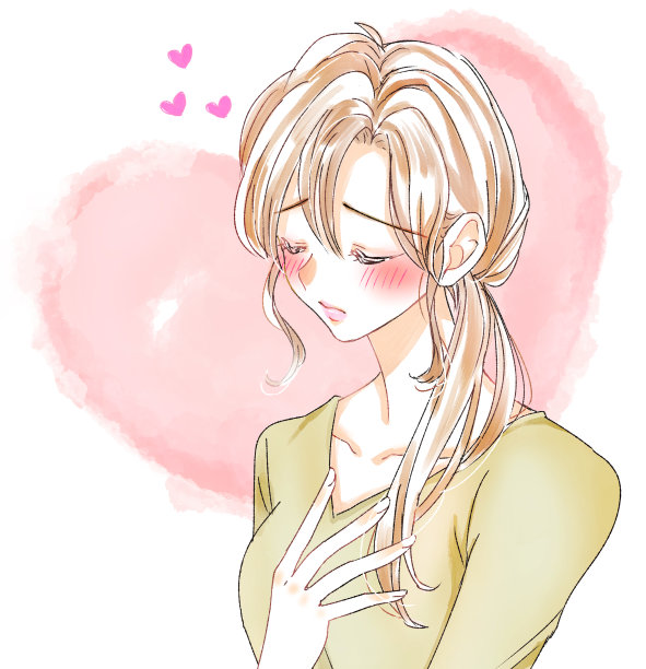 一个恋爱中的女人的插图图片下载