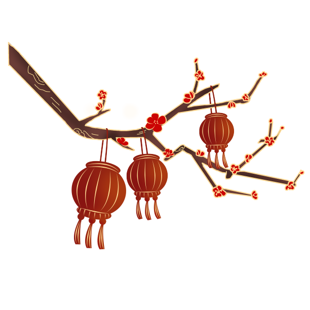 新年梅花灯笼图片下载