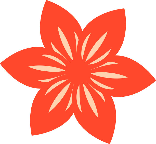 花朵图标红色花瓣在简单的现代风格图片下载