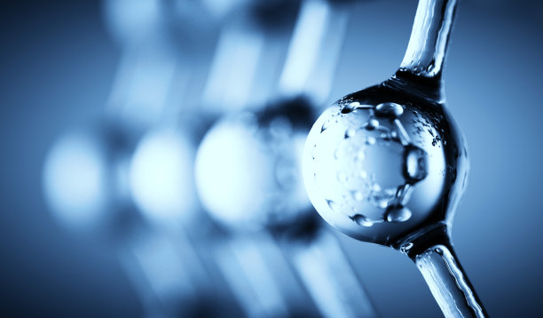 分子分离在蓝色空白背景上图片下载