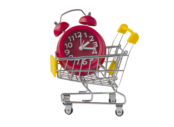 老式的小购物车闹钟。图片下载