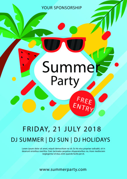 秋天你好扁平插画风平面海报图片下载