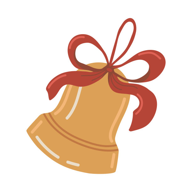 向量孤立的元素。圣诞钟声。圣诞树的玩具。圣诞节装饰。白色背景上的彩色图像。印刷品用于包装设计。图片下载