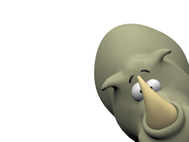 白色背景下的犀牛图片下载