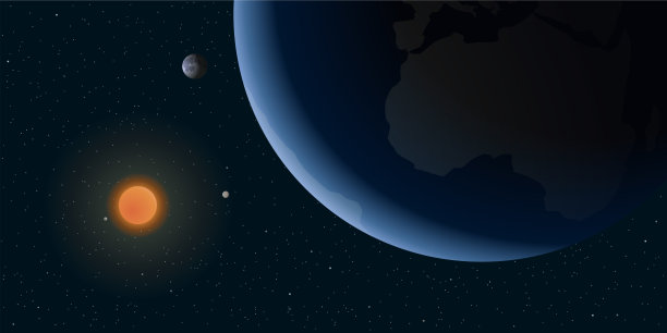 在太阳系中间的太空中看到的地球。图片下载