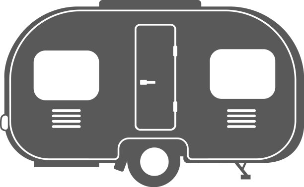 椭圆形拖车剪影前冒险复古图片下载