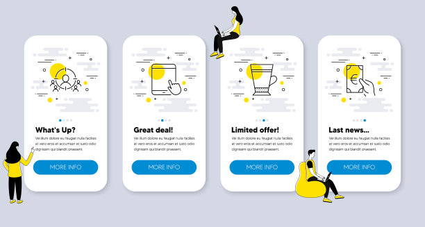 一组线条图标，如拿铁业务图片下载