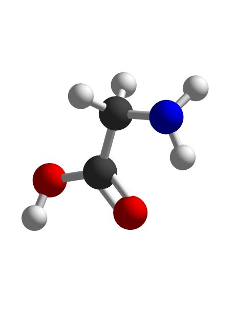 从白色背景化学中分离出的甘氨酸分子结构图片下载