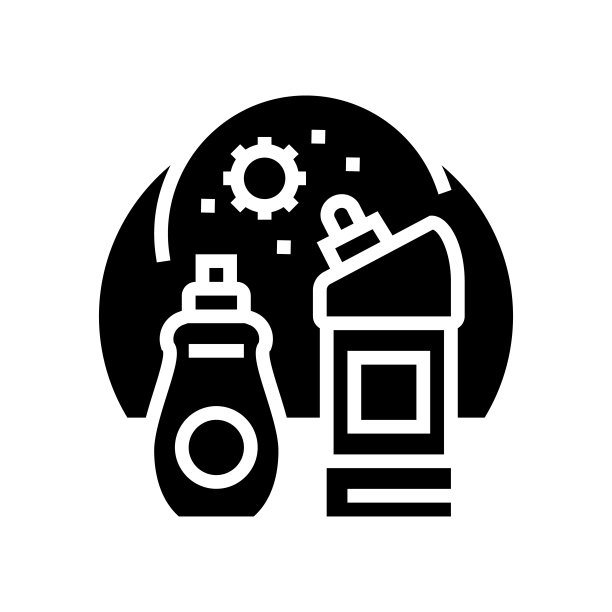 消费化学品字形图标矢量插图图片下载