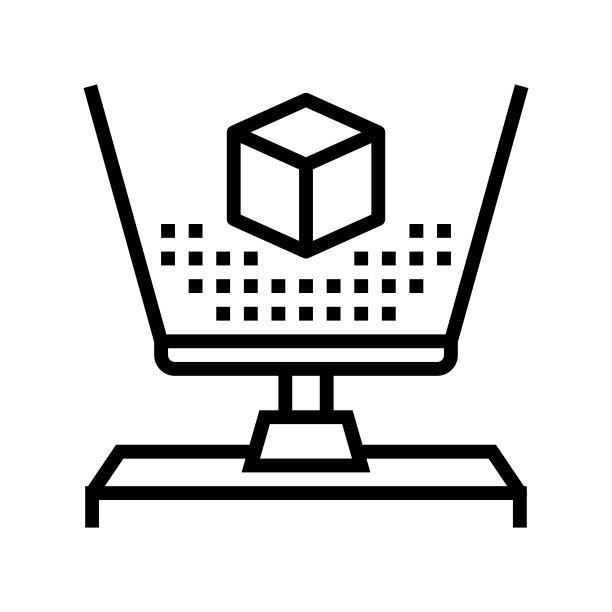 三维全息图线图标矢量插图图片下载