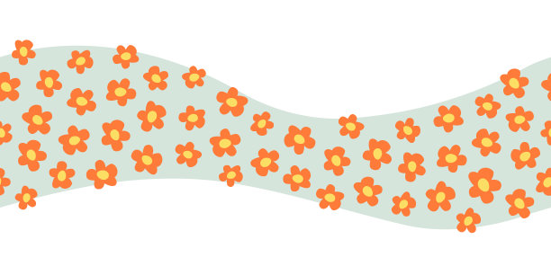 简单无缝的边界与彩色抽象花卉。花草甸背景，矢量插图图片下载