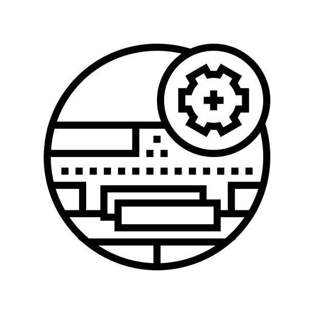 硬木地板安装线图标矢量插图图片下载