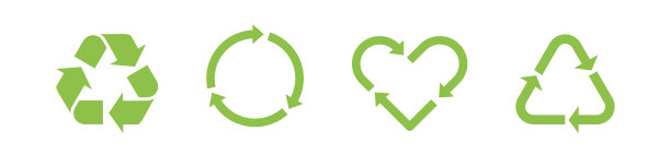 回收的图标集。回收标志的向量。垃圾回收绿色标志，白色背景隔离。回收垃圾的象征。图片下载