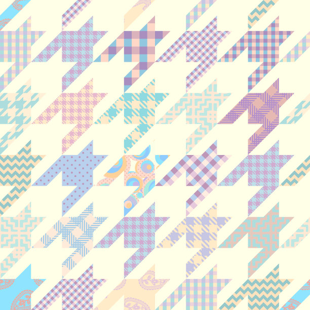 经典的狗牙图案拼贴风格。图片下载