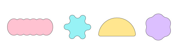 一套补丁和贴纸与复制空间在复古流行风格的彩色柔和的颜色与一笔。酷酷的图形背景设计元素。简单孤立的矢量形状的宣传，包装，社交媒体帖子，印刷。图片下载
